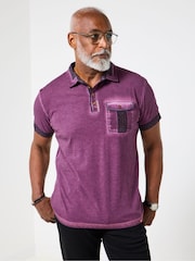 Joe Browns Purple Retro Wash Polo Shirt - Image 3 of 7