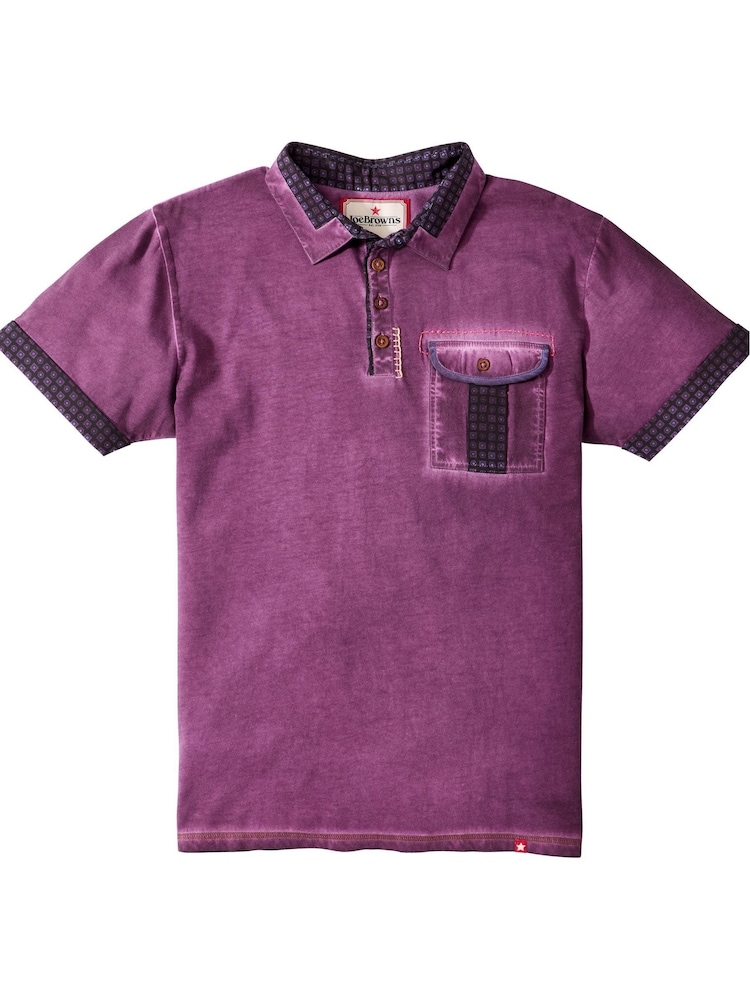 Joe Browns Purple Retro Wash Polo Shirt - Image 7 of 7 Joe Browns Purple Retro Wash Polo Shirt - Image 7 of 7