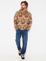 Joe Browns Cream Woven Aztec Hoodie - Image 6 of 7