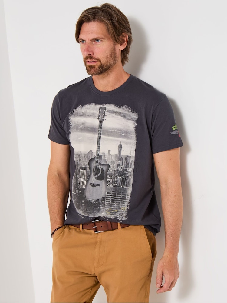 Joe Browns Blue Guitar Skyline T-Shirt - Image 1 of 6 Joe Browns Blue Guitar Skyline T-Shirt - Image 1 of 6