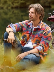 Joe Browns Orange Aztec Long Sleeve Shirt - Image 1 of 8