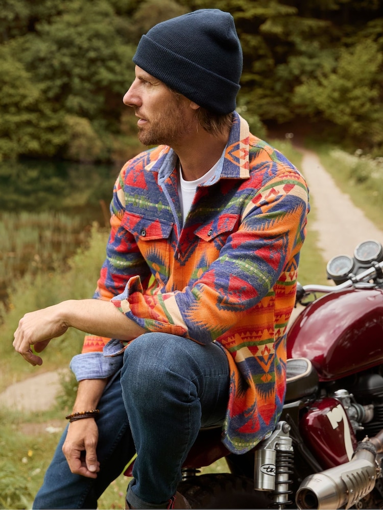 Joe Browns Orange Aztec Long Sleeve Shirt - Image 2 of 8 Joe Browns Orange Aztec Long Sleeve Shirt - Image 2 of 8