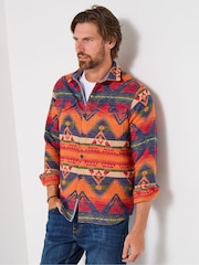 Joe Browns Orange Aztec Long Sleeve Shirt - Image 3 of 8