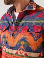 Joe Browns Orange Aztec Long Sleeve Shirt - Image 4 of 8