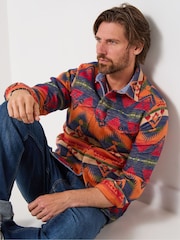 Joe Browns Orange Aztec Long Sleeve Shirt - Image 7 of 8