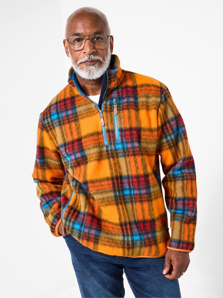 Joe Browns Orange Wool Check Funnel Top - Image 1 of 5 Joe Browns Orange Wool Check Funnel Top - Image 1 of 5