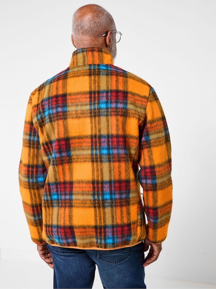 Joe Browns Orange Wool Check Funnel Top - Image 2 of 5 Joe Browns Orange Wool Check Funnel Top - Image 2 of 5