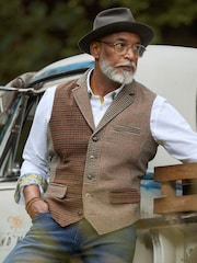 Joe Browns Brown Contrast Lined Waistcoat - Image 1 of 7