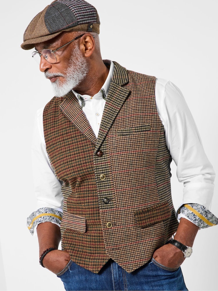 Joe Browns Brown Contrast Lined Waistcoat - Image 2 of 7 Joe Browns Brown Contrast Lined Waistcoat - Image 2 of 7
