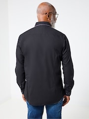 Joe Browns Black Contrast Trim Double Collar Shirt - Image 2 of 6