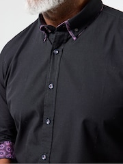 Joe Browns Black Contrast Trim Double Collar Shirt - Image 4 of 6