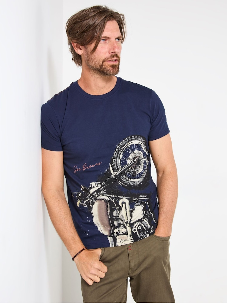 Joe Browns Blue Bike Adventure Inspired Mens Graphic T-Shirt - Image 1 of 6 Joe Browns Blue Bike Adventure Inspired Mens Graphic T-Shirt - Image 1 of 6