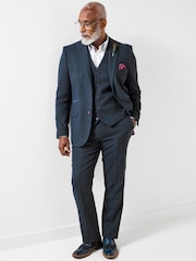 Joe Browns Blue Handsome Herringbone Waistcoat - Image 4 of 7