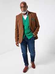 Joe Browns Brown Smart  Check Blazer - Image 7 of 8