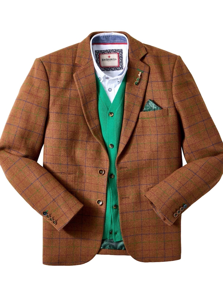 Joe Browns Brown Smart  Check Blazer - Image 8 of 8