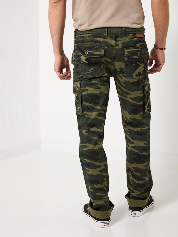 Joe Browns Green Camo Print Cargo Trousers - Image 2 of 7 Joe Browns Green Camo Print Cargo Trousers - Image 2 of 7
