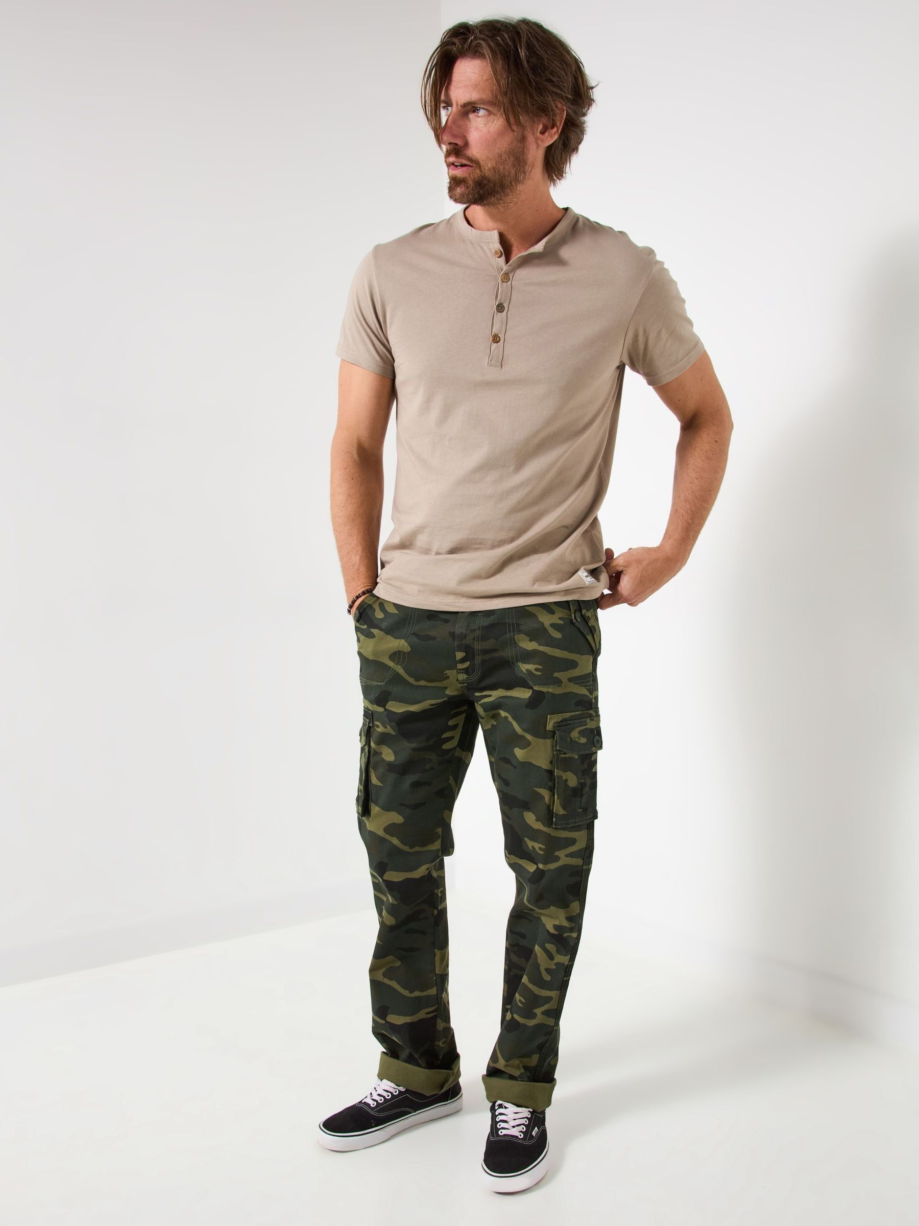 Buy Joe Browns Green Camo Print Cargo Trousers from the Next UK