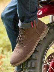 Joe Browns Brown Distressed Leather Army Boots - Image 1 of 6