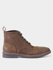 Joe Browns Brown Distressed Leather Army Boots - Image 2 of 6