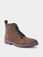 Joe Browns Brown Distressed Leather Army Boots - Image 3 of 6