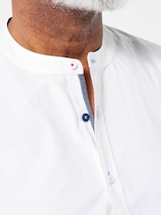 Joe Browns White Contrast Trim Grandad Collar Shirt - Image 3 of 7