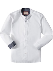 Joe Browns White Contrast Trim Grandad Collar Shirt - Image 7 of 7