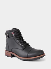 Joe Browns Black Lone Road Leather Boots - Image 2 of 5