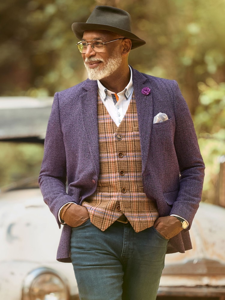 Joe Browns Brown Check Front Waistcoat - Image 2 of 7