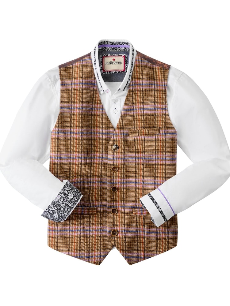 Joe Browns Brown Check Front Waistcoat - Image 7 of 7
