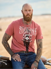 Joe Browns Biker Front Print Crew Neck T-Shirt - Imagen 1 de 8