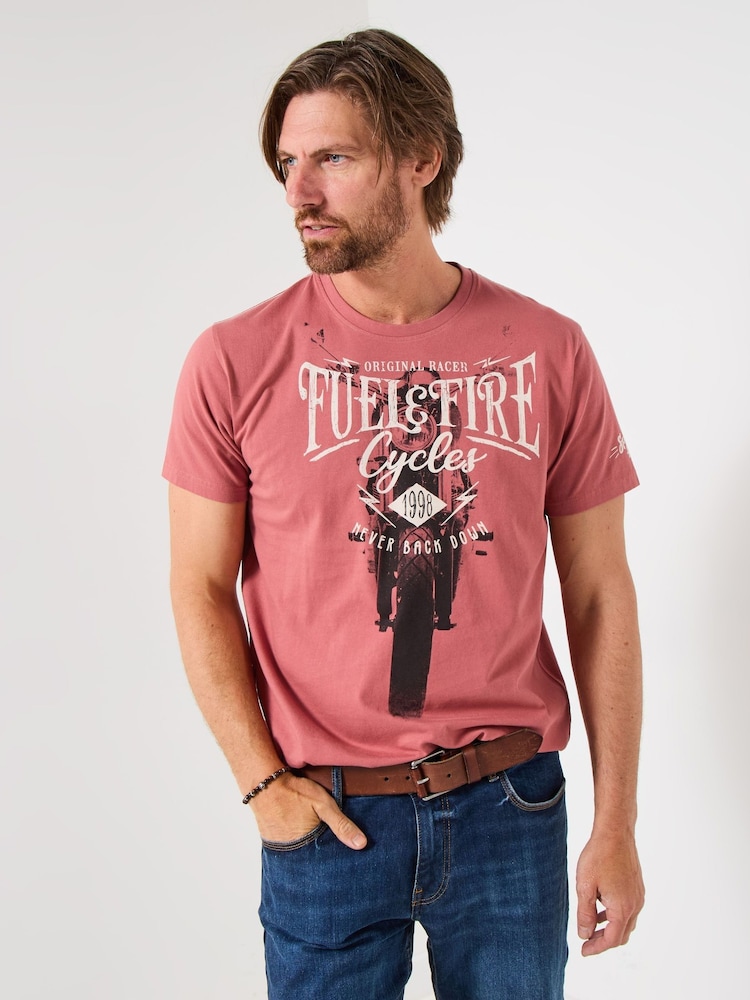 Joe Browns Biker Front Print Crew Neck T-Shirt - Imagen 2 de 8