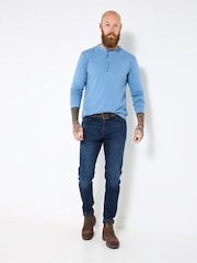 Joe Browns Blue Henley Crew Top - Image 3 of 5
