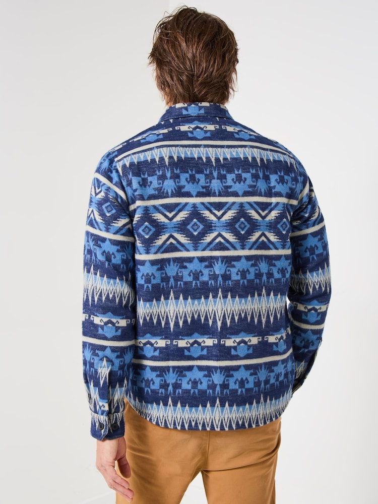 Joe Browns Blue Blue Aztec Pattern Shirt - Image 2 of 7 Joe Browns Blue Blue Aztec Pattern Shirt - Image 2 of 7