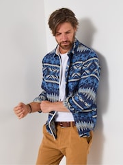 Joe Browns Blue Blue Aztec Pattern Shirt - Image 4 of 7
