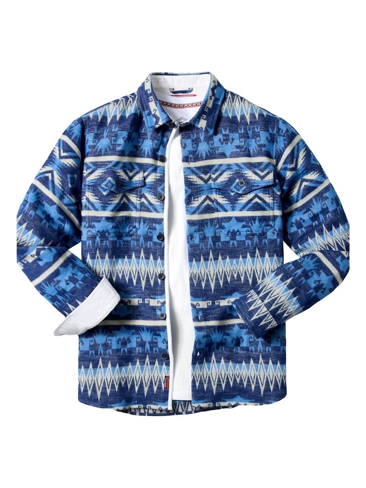 Joe Browns Blue Blue Aztec Pattern Shirt - Image 7 of 7 Joe Browns Blue Blue Aztec Pattern Shirt - Image 7 of 7