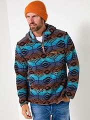 Joe Browns Blue Aztec Zip Hoodie - Image 3 of 7