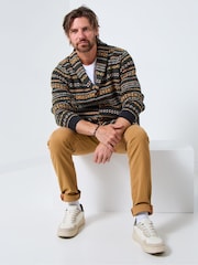 Joe Browns Green Fairisle Pattern Shawl Cardigan - Image 5 of 8
