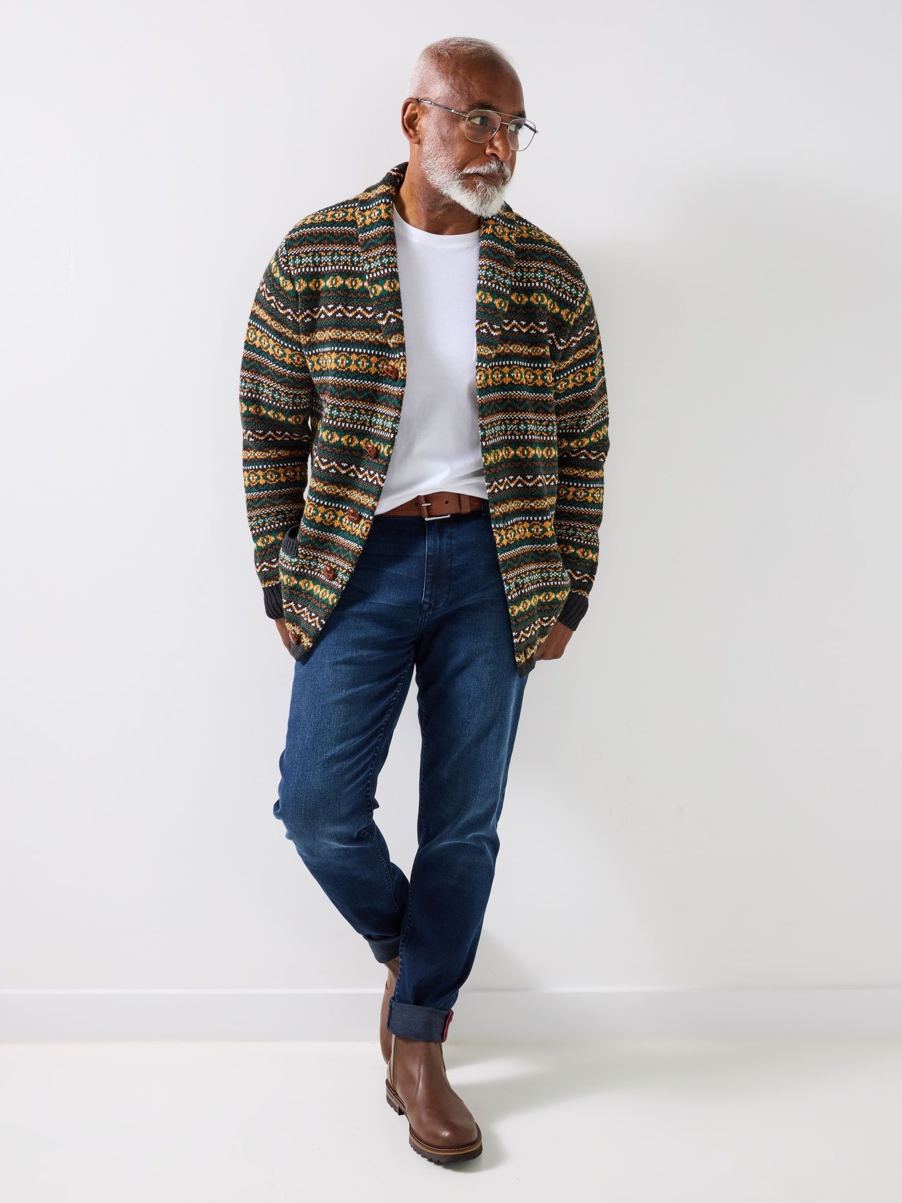 Buy Joe Browns Green Fairisle Pattern Shawl Cardigan from Next USA