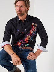 Joe Browns Black Music Band Print Shirt - Image 5 of 6