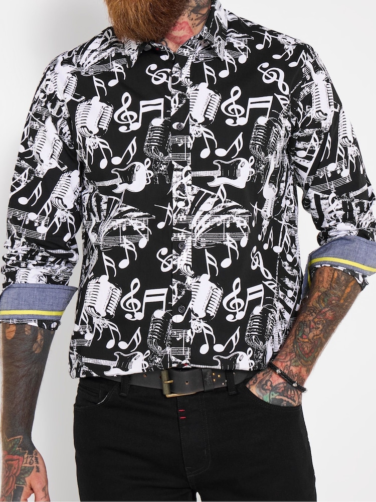 Joe Browns Black Musical Note Shirt - Image 2 of 5
