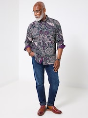 Joe Browns Purple Paisley Print Shirt - Image 5 of 6