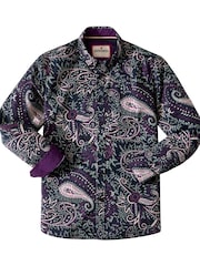 Joe Browns Purple Paisley Print Shirt - Image 6 of 6