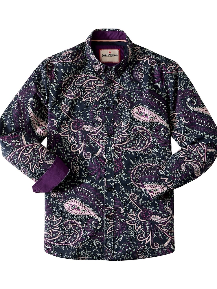 Joe Browns Purple Paisley Print Shirt - Image 6 of 6
