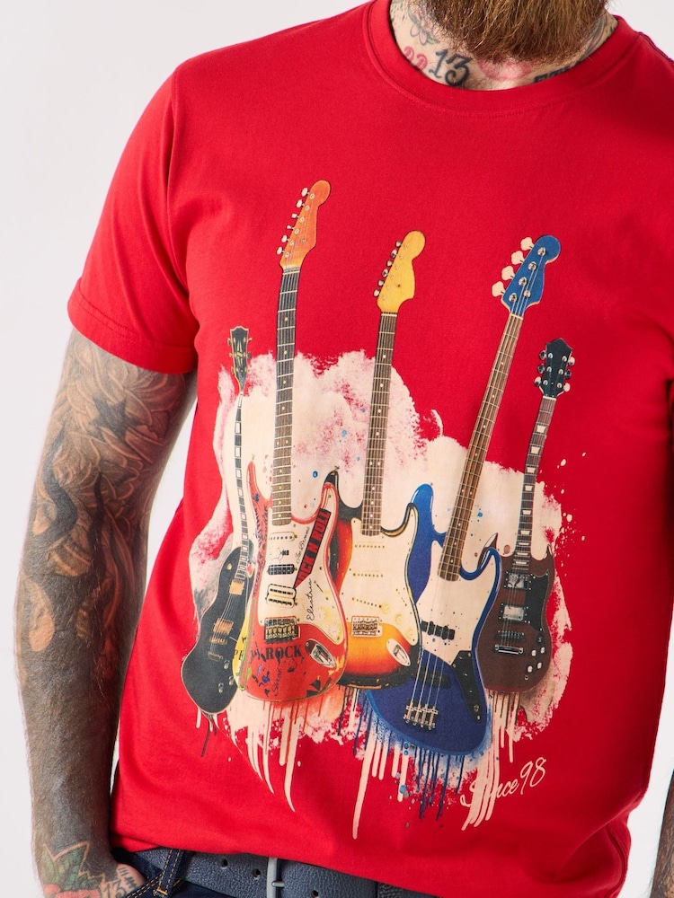Joe Browns Red Music Lovers T-Shirt - Image 2 of 5