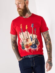 Joe Browns Red Music Lovers T-Shirt - Image 3 of 5