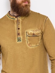 Joe Browns Yellow Pocketed Long Sleeve Henley T-Shirt - Image 4 of 7