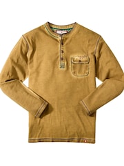 Joe Browns Yellow Pocketed Long Sleeve Henley T-Shirt - Image 7 of 7