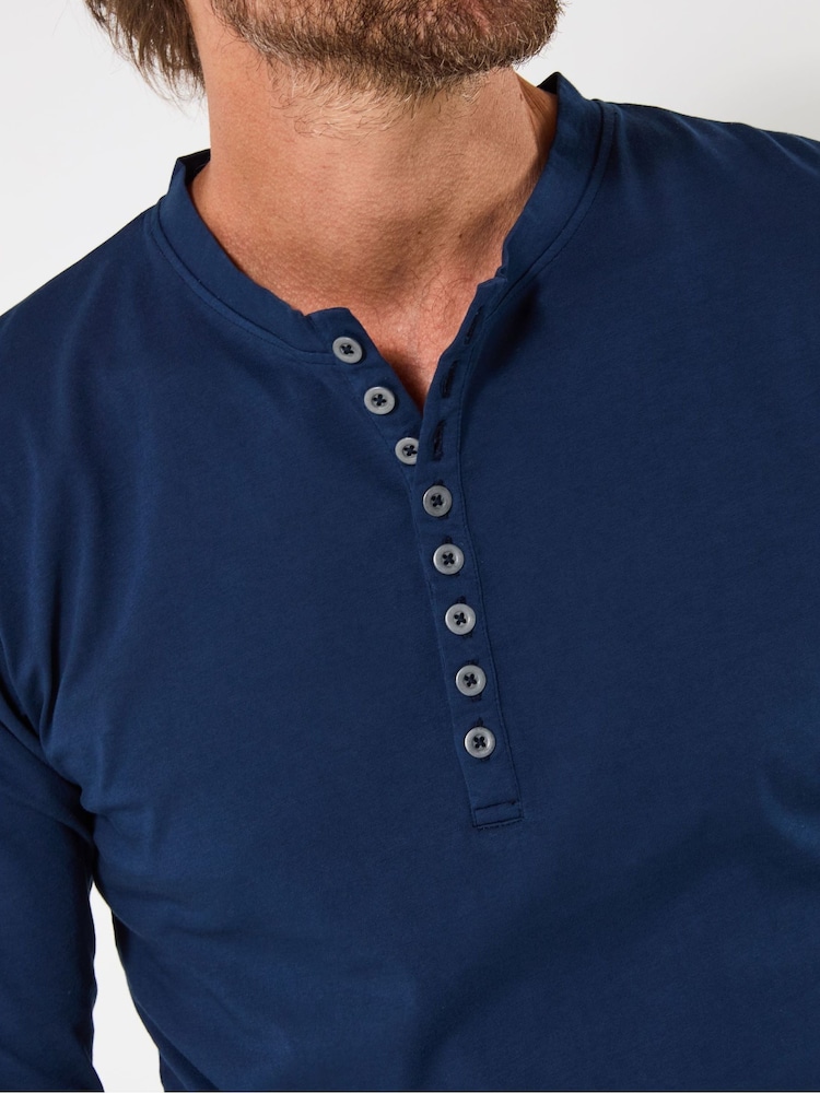 Joe Browns Navy Henley Crew Top - Image 2 of 5 Joe Browns Navy Henley Crew Top - Image 2 of 5