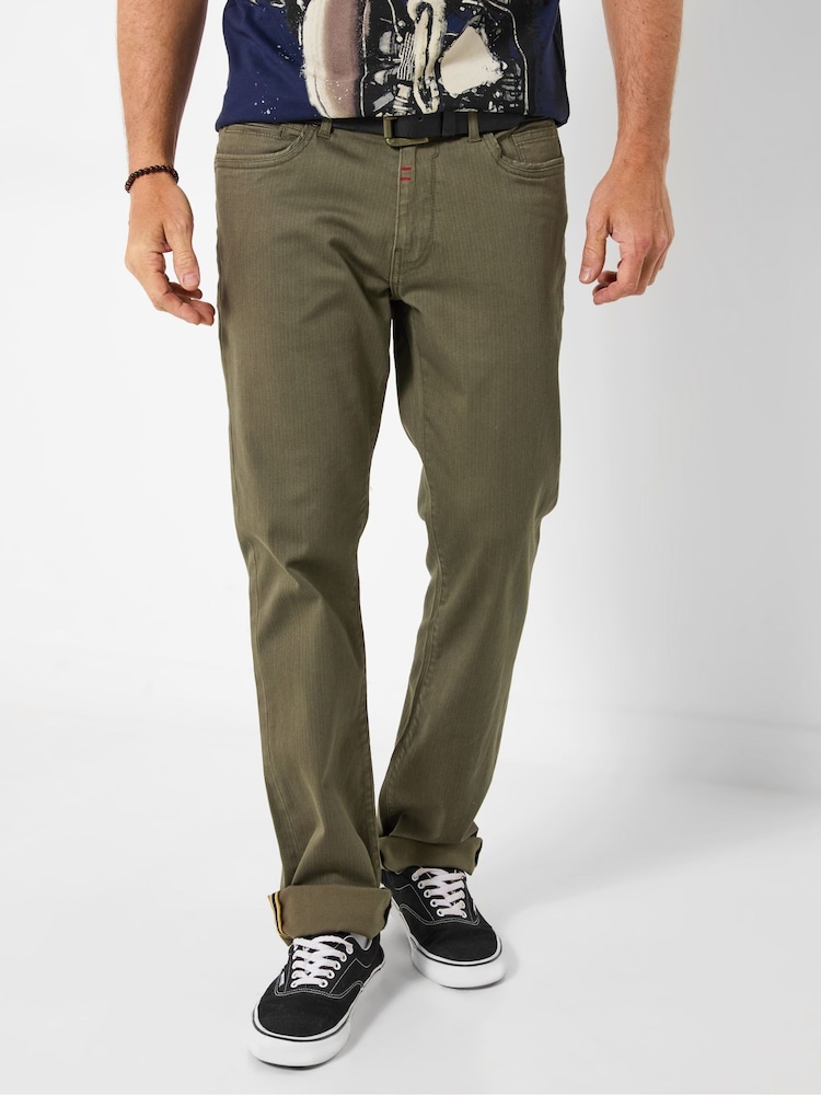Joe Browns Green Herringbone Straight Fit Trousers - Image 1 of 5 Joe Browns Green Herringbone Straight Fit Trousers - Image 1 of 5