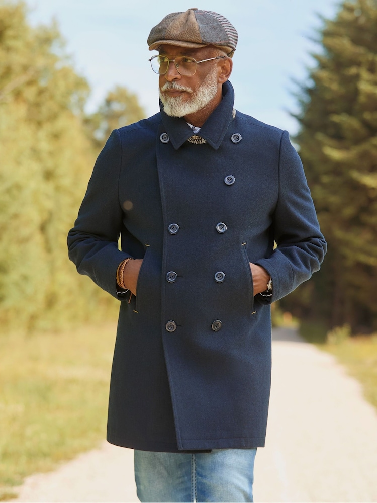 Joe Browns Blue Double-Breasted Coat - Image 1 of 8 Joe Browns Blue Double-Breasted Coat - Image 1 of 8